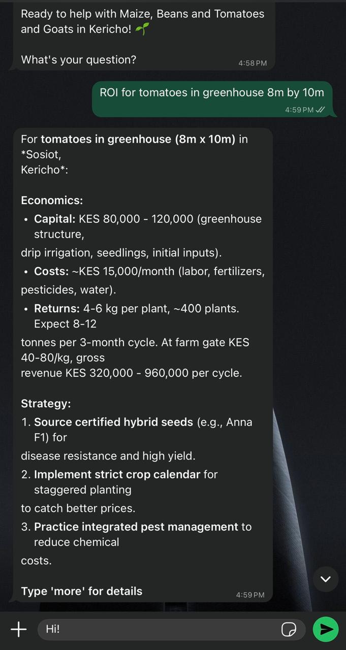 FarmVisor: KES returns for 8m x 10m greenhouse tomatoes in Kericho